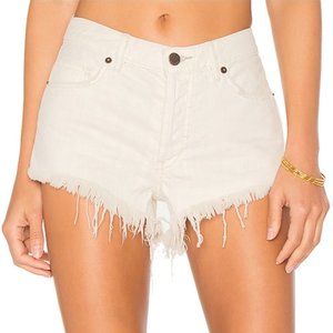 Free People We the Free Soft & Relaxed Worn White Denim Shorts